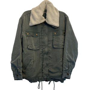 Young Fabulous & Broke barn chore jacket Small faux fur‎ removable collar New